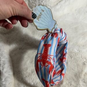 Piper K blue and orange lobster headband